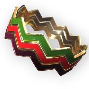 Stacking zig-zag bangle bracelets - 3 bracelet bundle